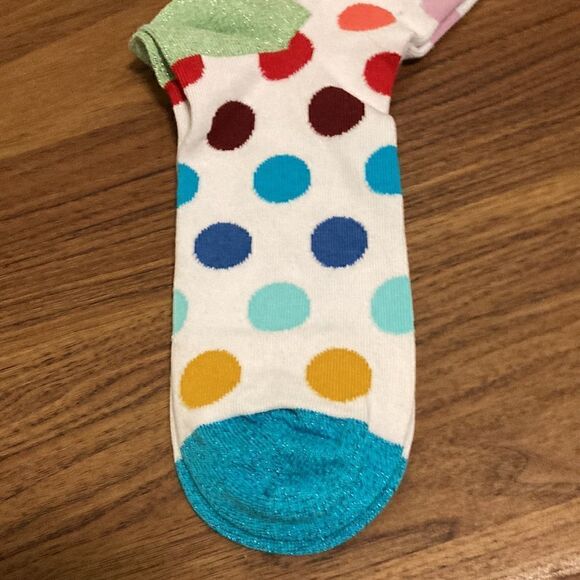 Happy Socks NEW 2 Pair. Knee sock and low sock. Fun Patterns US W 10-12.5. - Picture 3 of 6